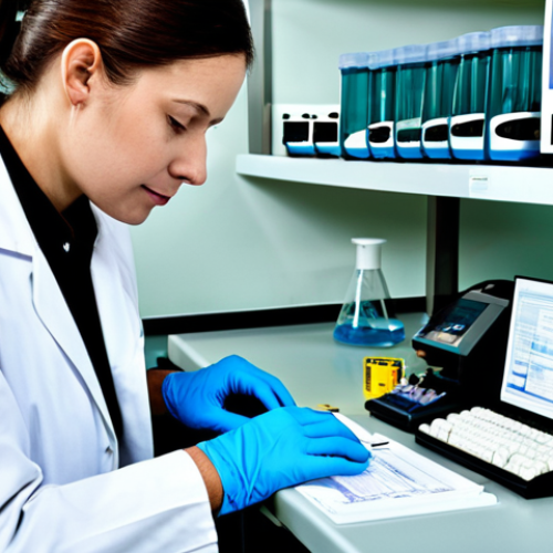 Home 24 **
"A qualified Environmental Health Technician, fully clothed in professional attire, is diligently working at a laboratory bench, analyzing samples. The lab is well-equipped with modern instruments, bright lighting, and safety signage. The scene emphasizes precision, attention to detail, and commitment to scientific standards. Perfect anatomy, correct proportions, natural pose, well-formed hands, proper finger count. Safe for work, appropriate content, professional, family-friendly, modest."
**