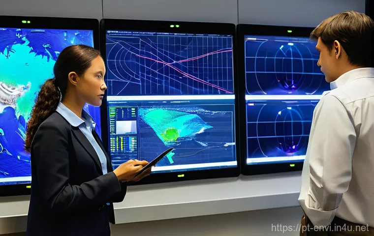 환경기술사 시험 출제 경향 - **Prompt:** A diverse team of male and female environmental engineers, dressed in professional yet p...