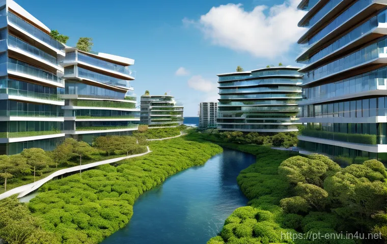 환경기술사 시험 출제 경향 - **Prompt:** A bustling, clean, and futuristic industrial facility where the concept of waste is comp...