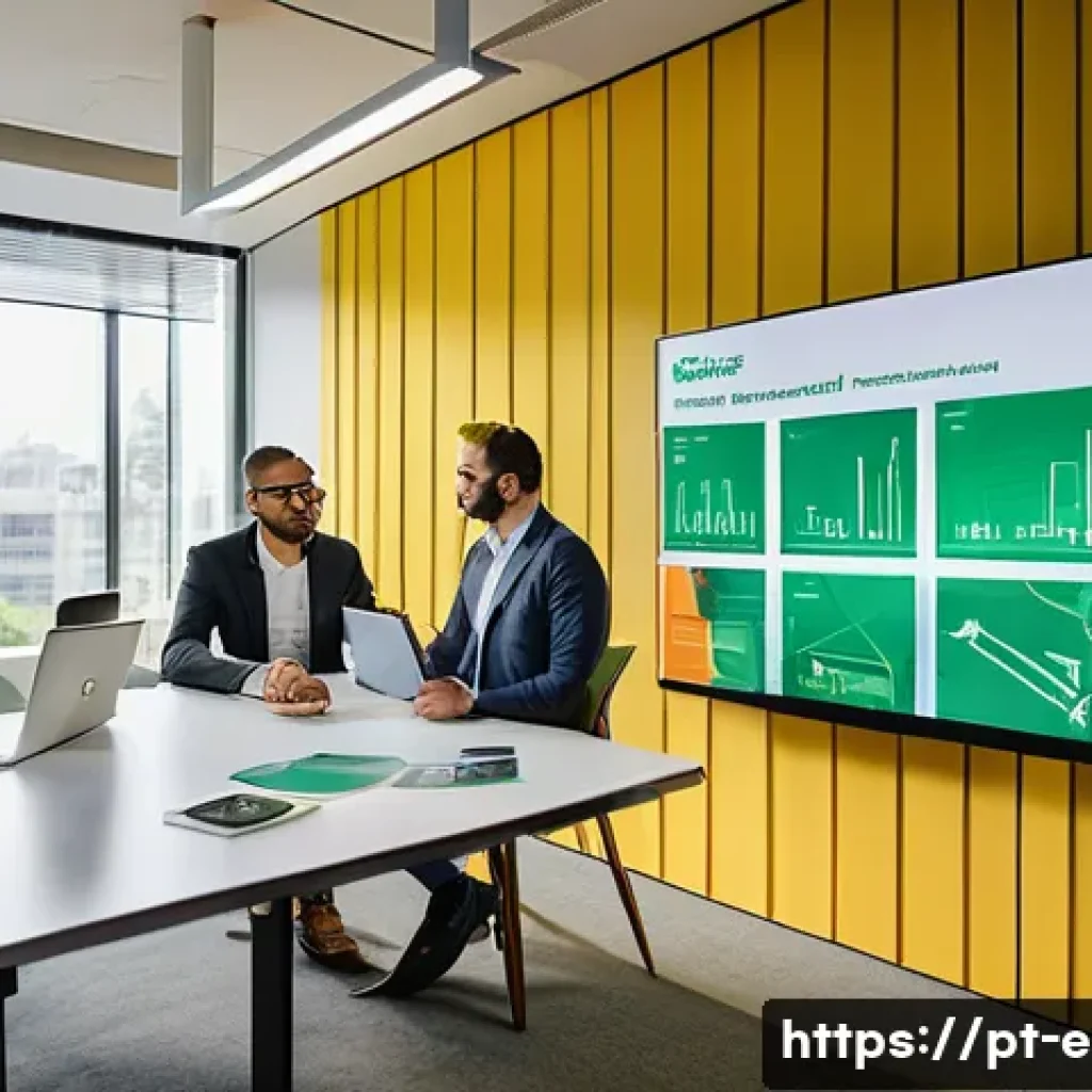 환경직 이직 성공 사례 - **Prompt:** A diverse group of four professionals, two men and two women of varying ages and ethnici...